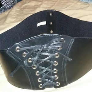 Black corset belt